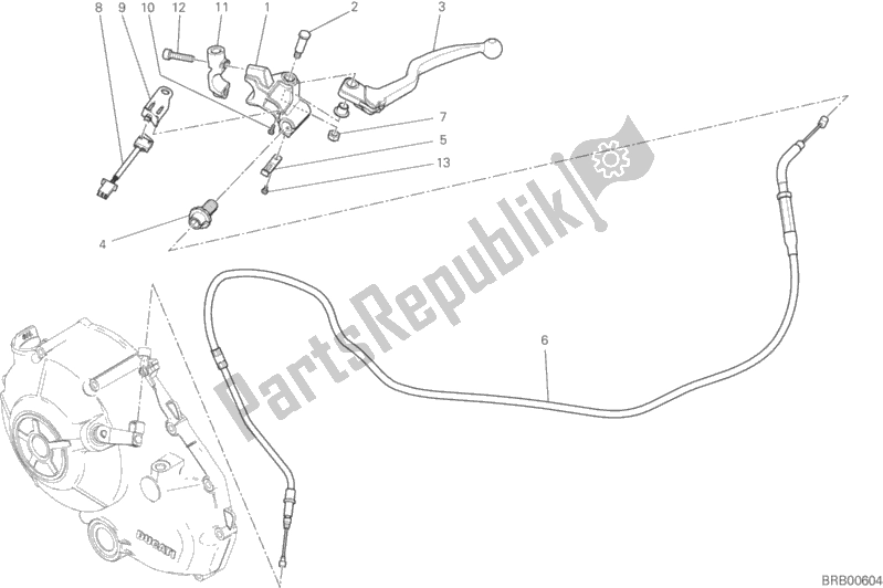 Alle onderdelen voor de Koppeling Controle van de Ducati Monster 797 Thailand USA 2018